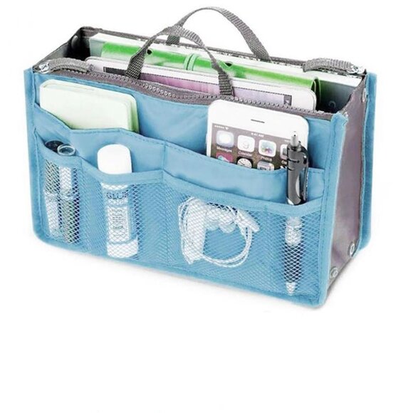 Purse Organizer/ Handbag Insert / Divider /Cosmetic Case/Aqua - NWT - Picture 3 of 11